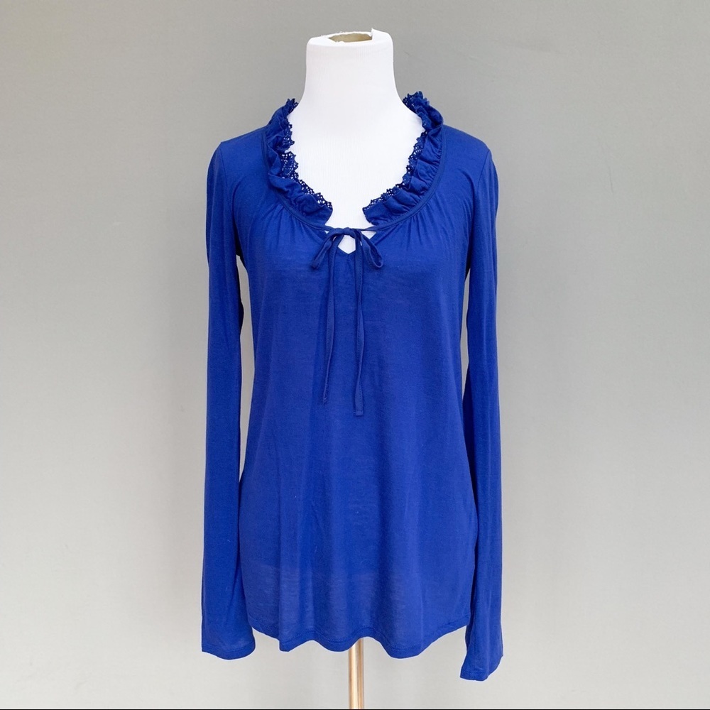 Gap Soft Blue Long Sleeved Shirt, Lace Detail, S.